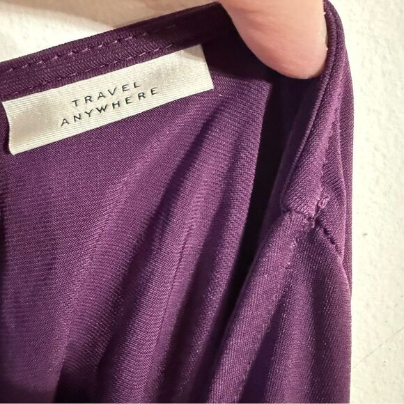 Dana Buchman Purple and Blue V-Neck Blouse - Picture 4 of 5